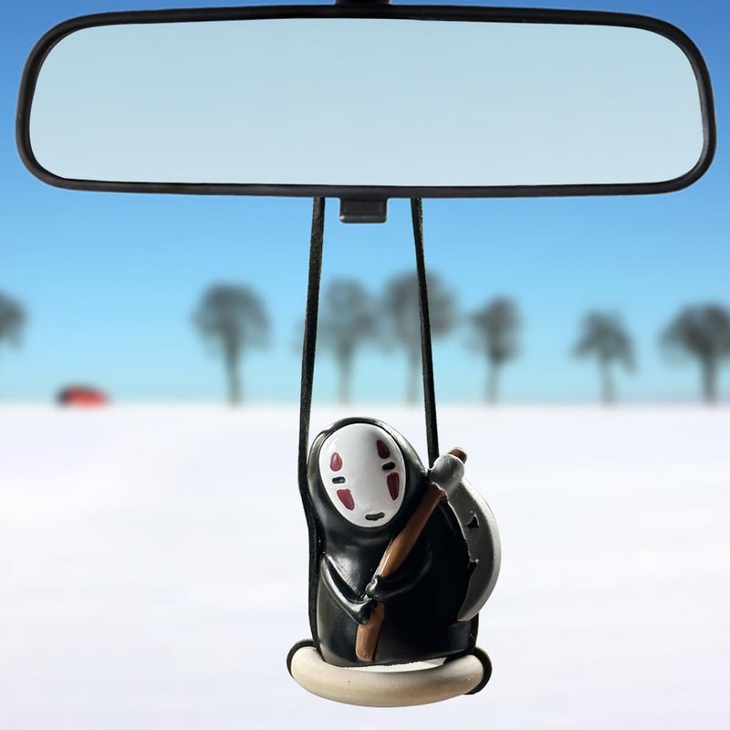 WYJS Funny Anime Car Accessories of No Face Man Car Pendant Hanging Swing, for Car Rear View Mirror Accessories - Image 1